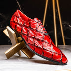 Olivieri Genuine Pirarucu Exotic Lace up Oxford Shoes Red