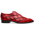 Olivieri Genuine Pirarucu Exotic Lace up Oxford Shoes Red