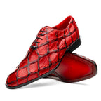 Olivieri Genuine Pirarucu Exotic Lace up Oxford Shoes Red