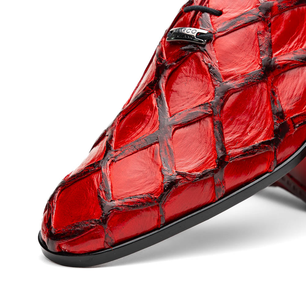 Olivieri Genuine Pirarucu Exotic Lace up Oxford Shoes Red