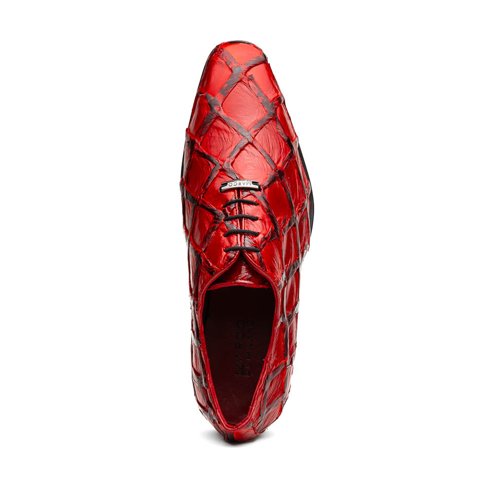 Olivieri Genuine Pirarucu Exotic Lace up Oxford Shoes Red