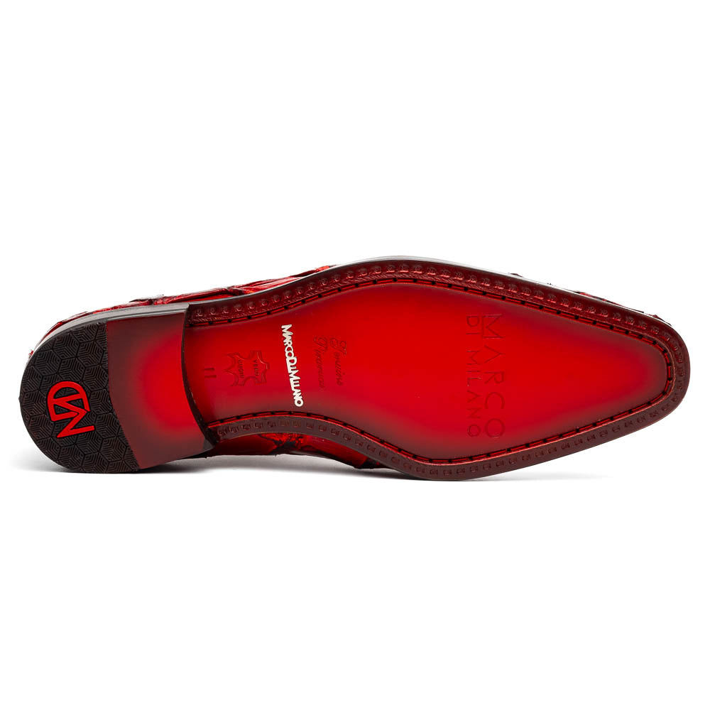 Olivieri Genuine Pirarucu Exotic Lace up Oxford Shoes Red