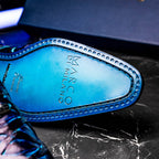 Marco Di Milano Genuine Pirarucu Exotic Lace-Up Shoes Olivieri Royal Blue