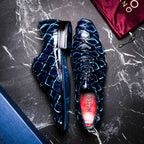 Marco Di Milano Genuine Pirarucu Exotic Lace-Up Shoes Olivieri Royal Blue
