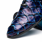 Marco Di Milano Genuine Pirarucu Exotic Lace-Up Shoes Olivieri Royal Blue