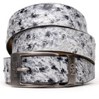 Domenico Genuine Exotic Ostrich Belt Antique Newspaper