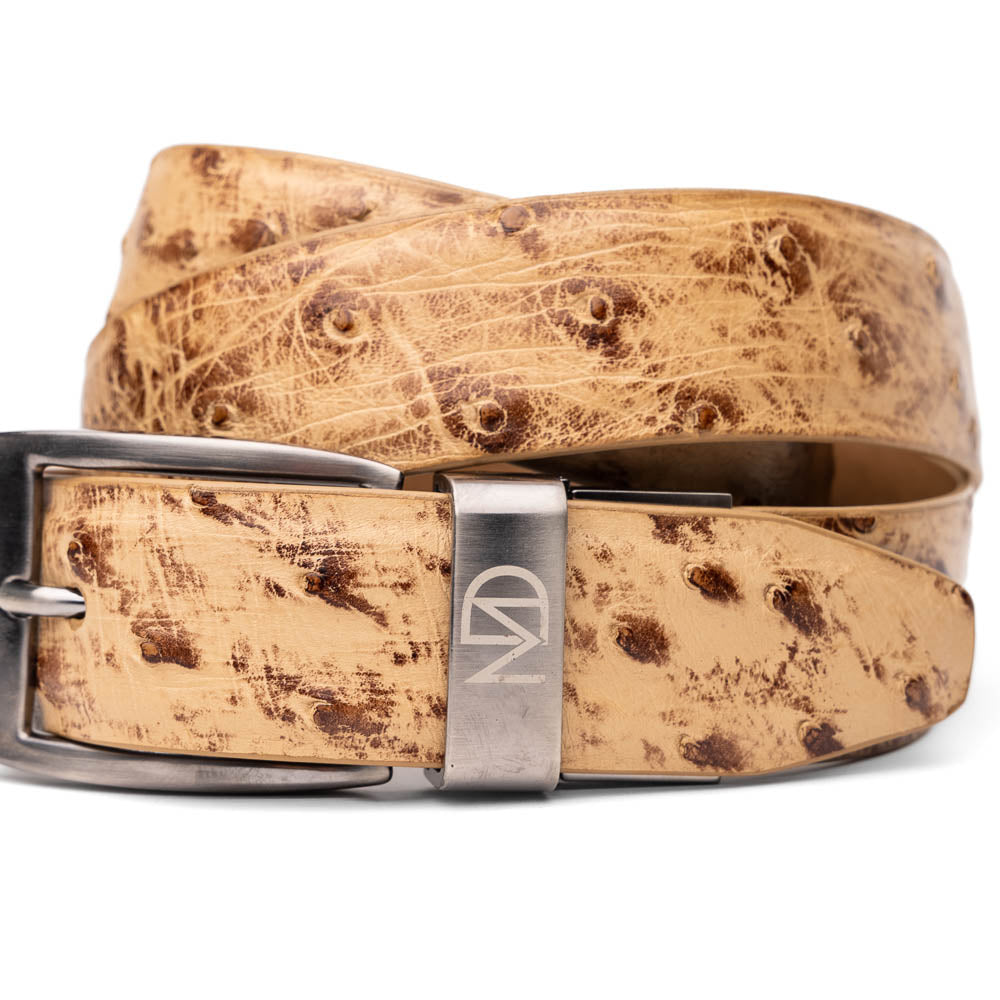 Domenico Genuine Exotic & Ostrich Belt Antique Orix