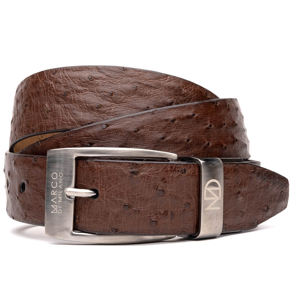 Domenico Genuine Exotic Ostrich belts Brown