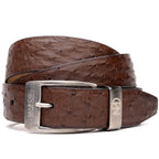 Domenico Genuine Exotic Ostrich belts Brown