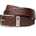Domenico Genuine Exotic Ostrich belts Brown