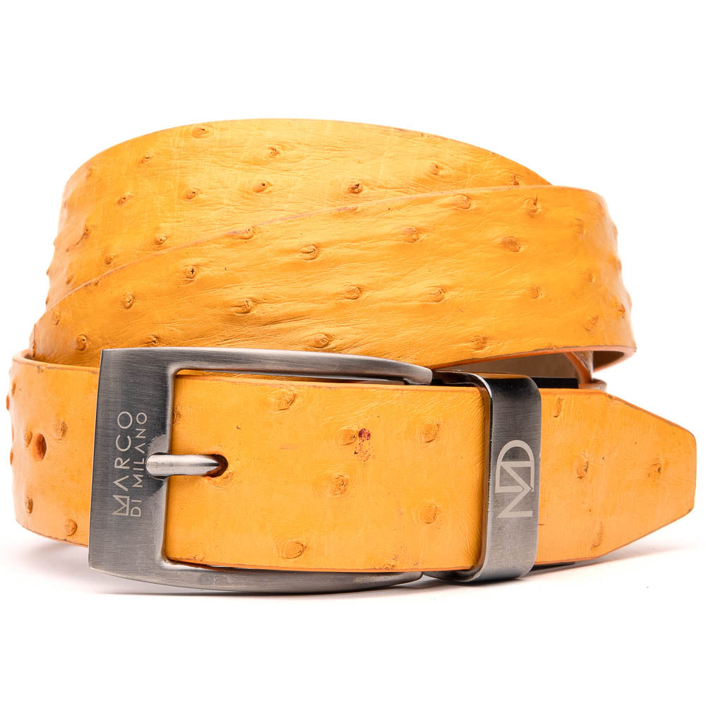 Domenico Genuine Exotic & Ostrich Belt Buttercup