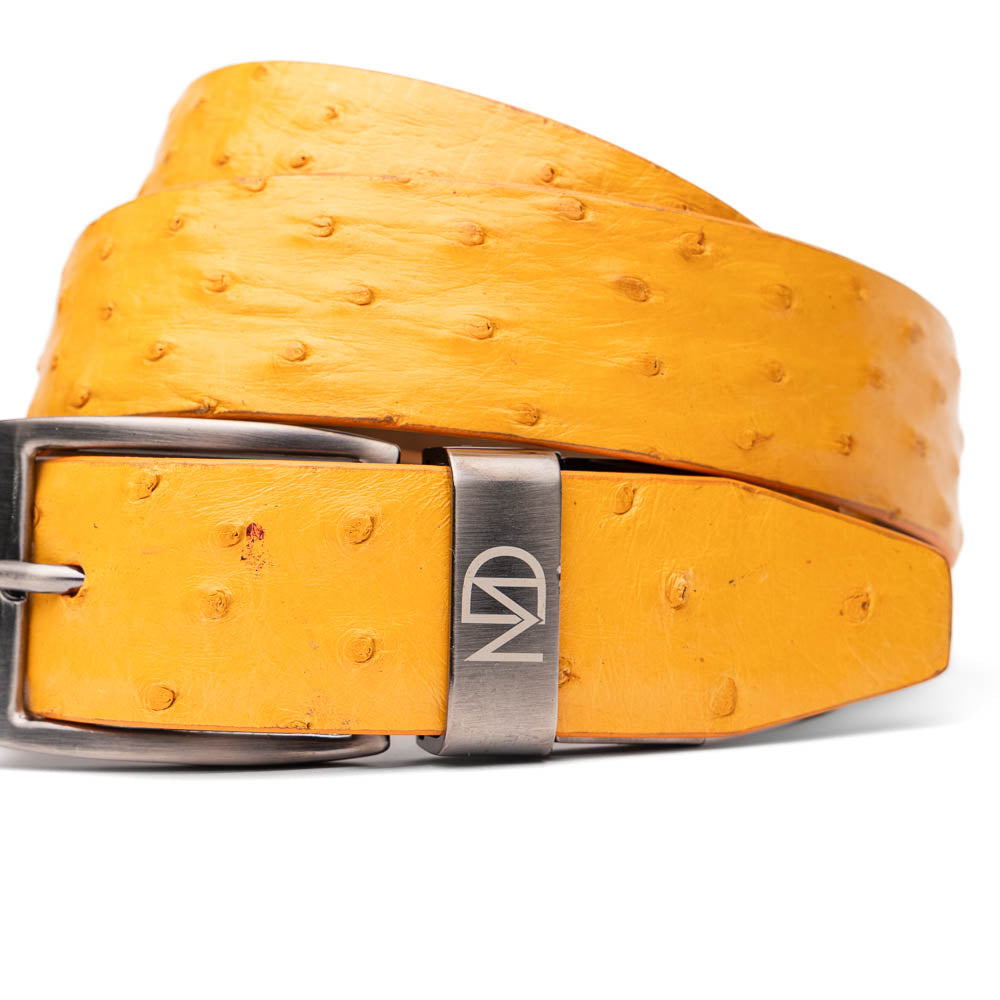 Domenico Genuine Exotic & Ostrich Belt Buttercup