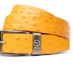 Domenico Genuine Exotic & Ostrich Belt Buttercup