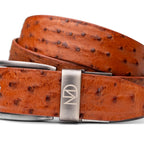 Domenico Genuine Exotic & Ostrich Belt Cognac