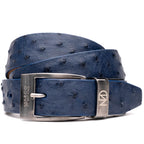 Domenico Genuine Exotic & Ostrich Belt Navy
