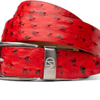 Domenico Genuine Exotic & Ostrich Belt Red
