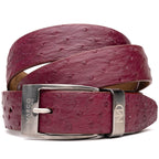 Domenico Genuine Exotic Ostrich Belt Wine