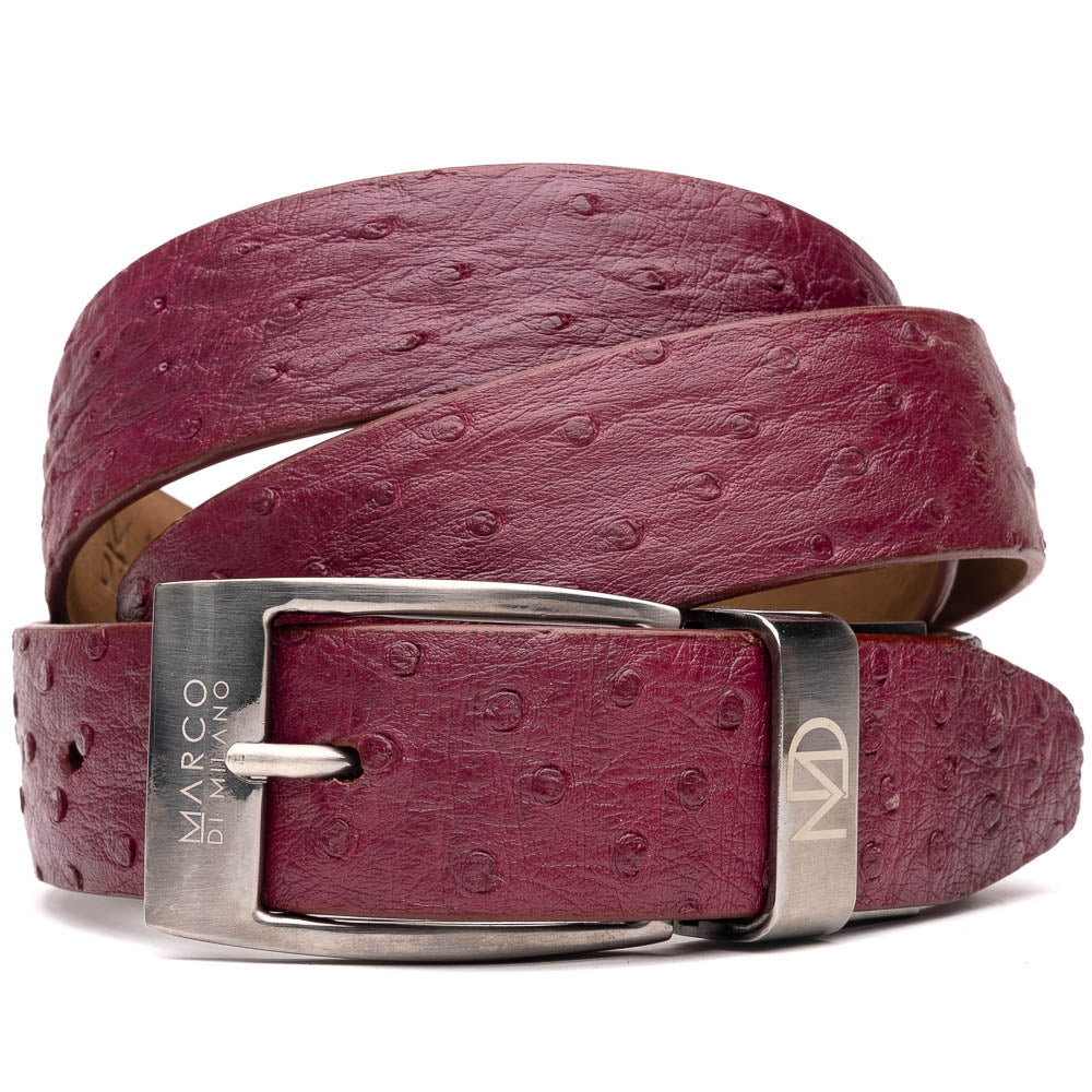 Domenico Genuine Exotic Ostrich Belt Wine