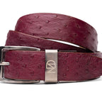 Domenico Genuine Exotic Ostrich Belt Wine