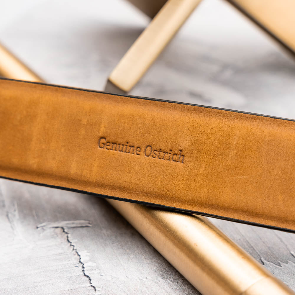 Domenico Genuine Exotic Ostrih Belt Gray