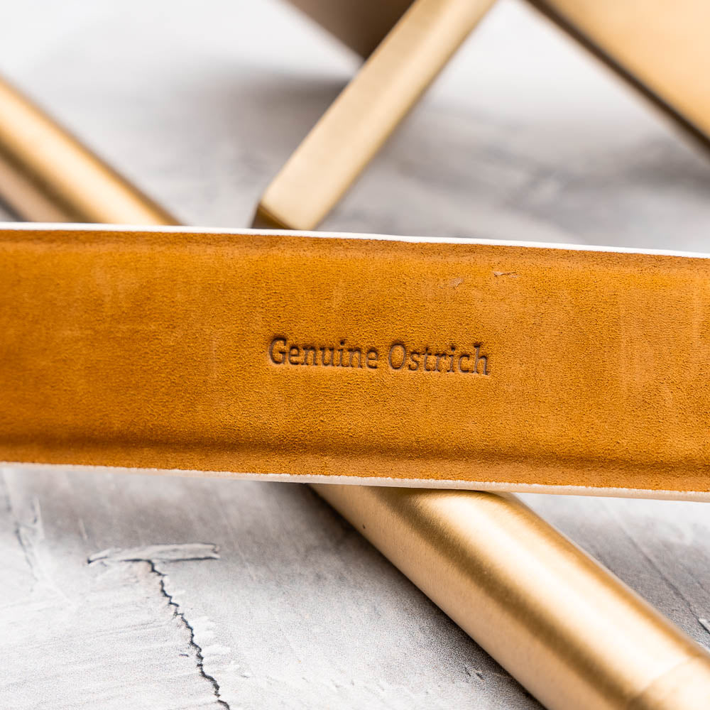 Marco Di Milano genuine exotic & ostrich Domenico Belt White