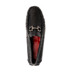 Parma Genuine Caiman Belly Slip On Driving Loafers  Black