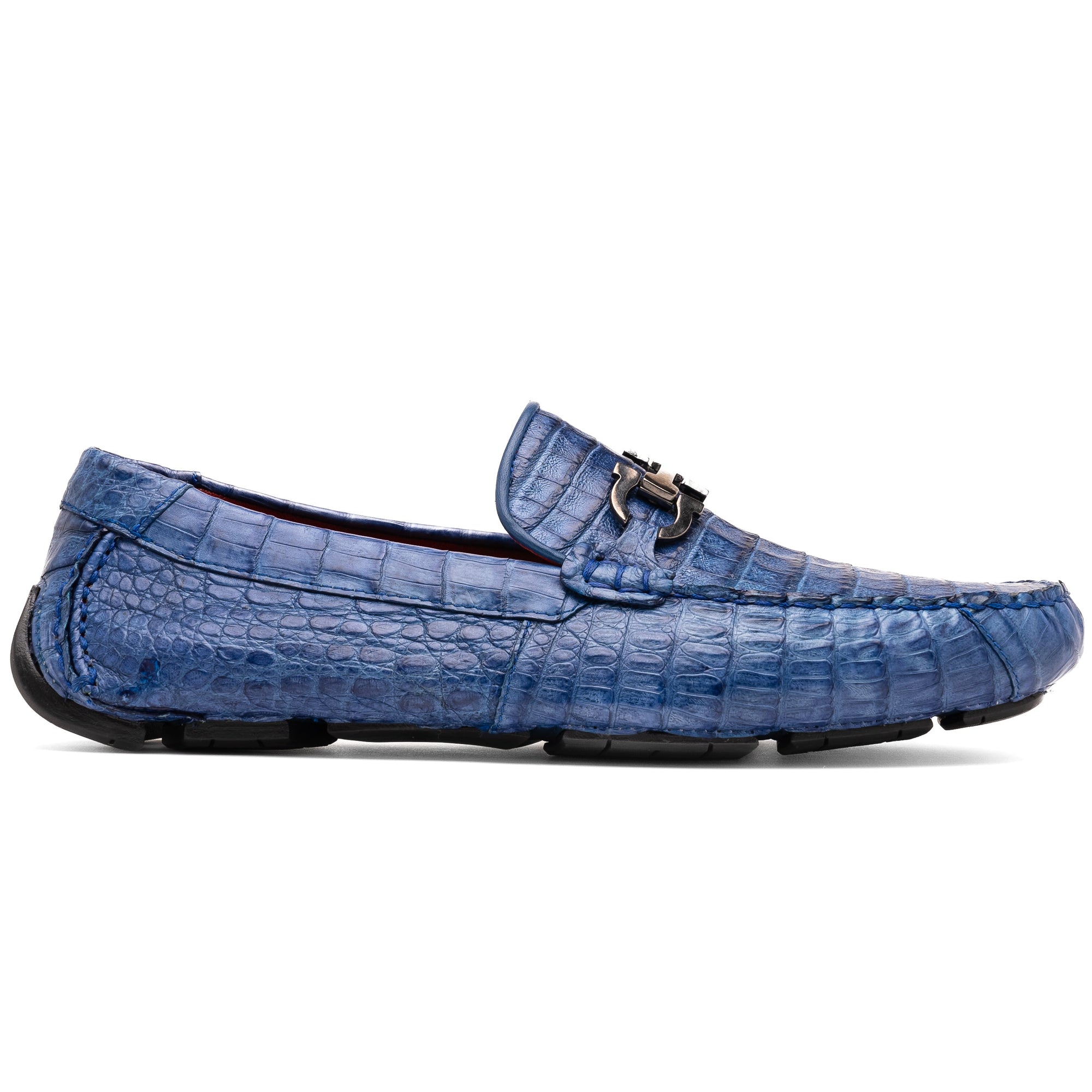 Parma Genuine Caiman Belly Slip On Loafers Blue Jeans