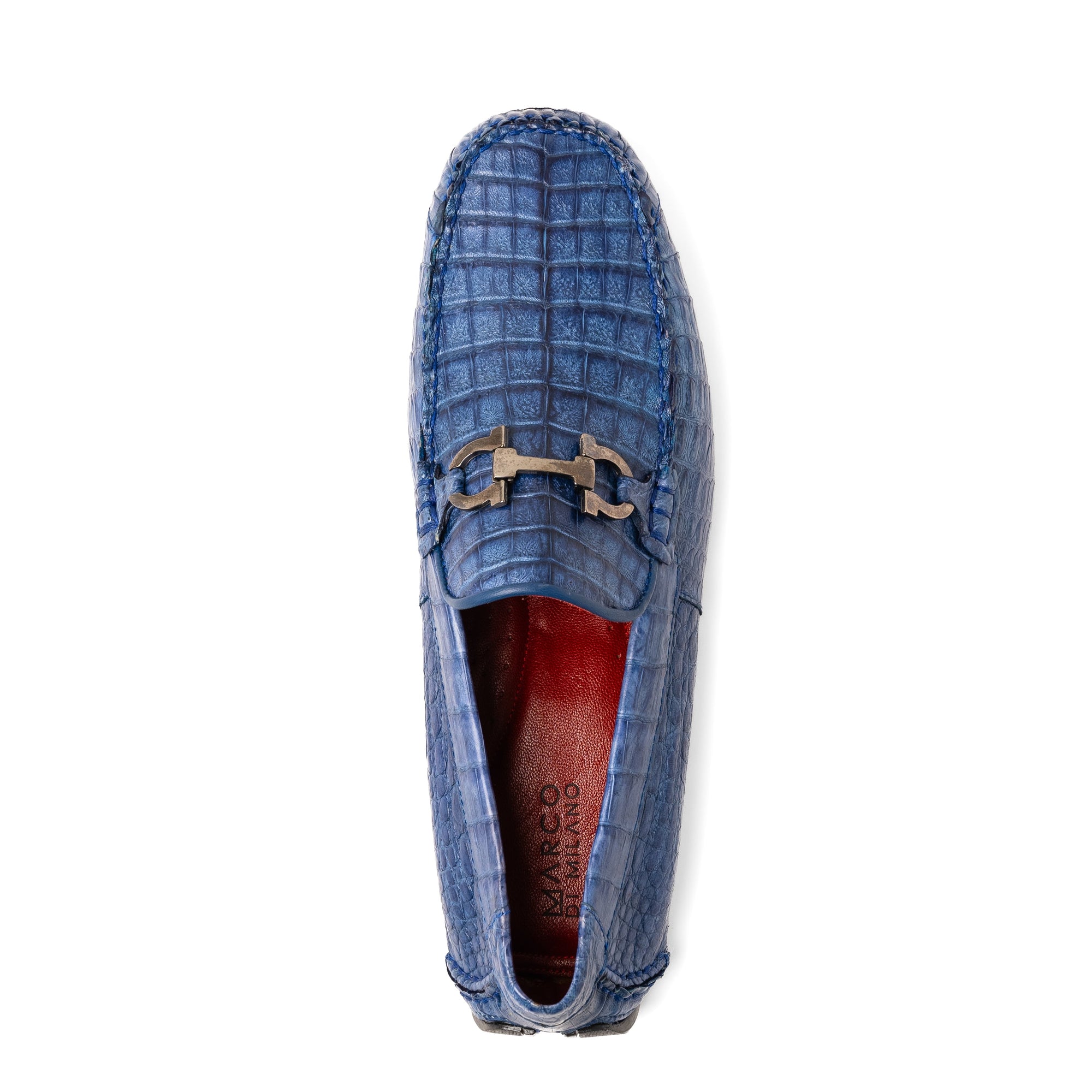 Parma Genuine Caiman Belly Slip On Loafers Blue Jeans