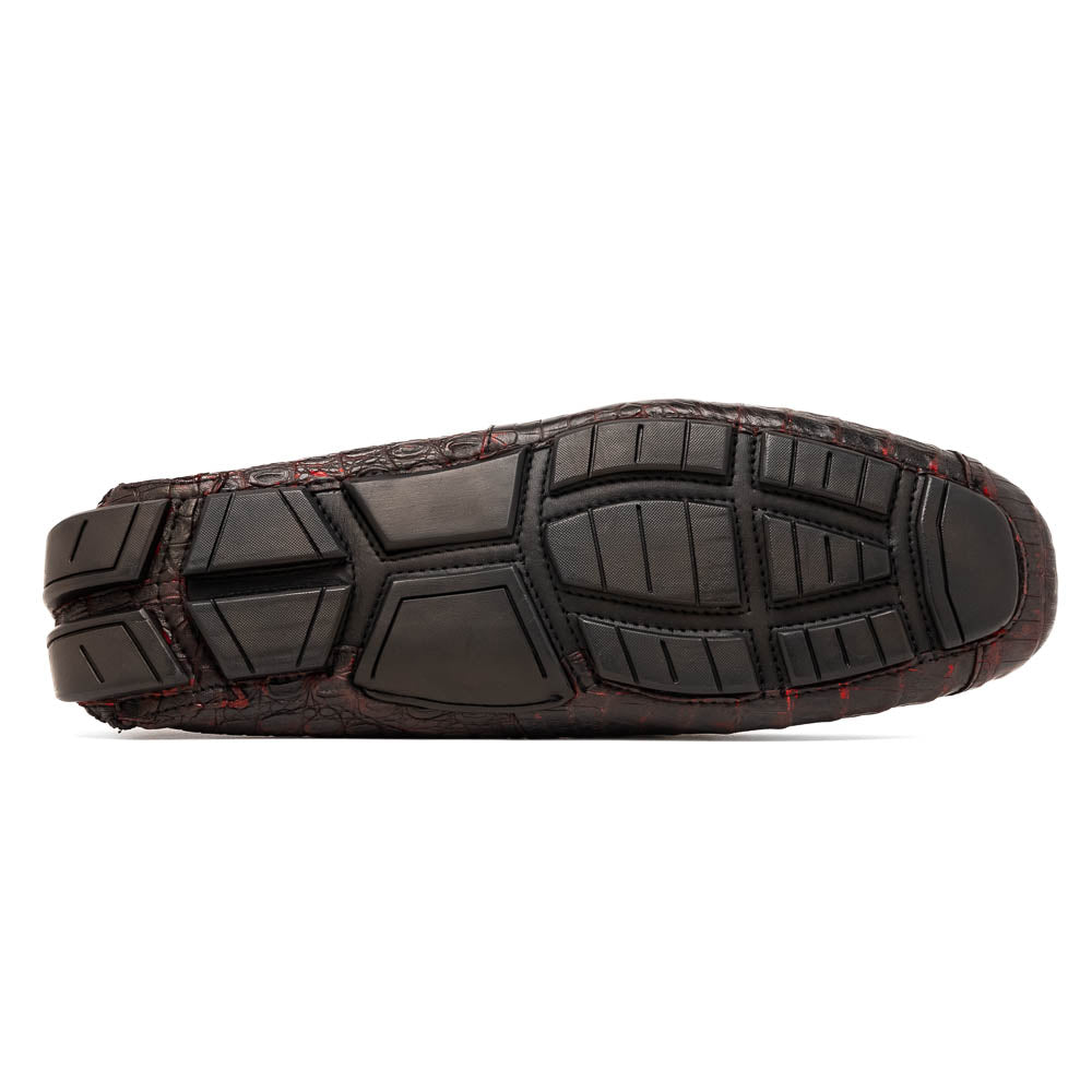 Parma Genuine Caiman Belly Slipon Loafer Blackcherry