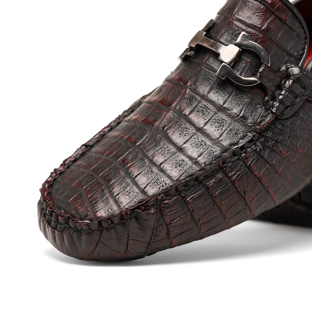 Parma Genuine Caiman Belly Slipon Loafer Blackcherry