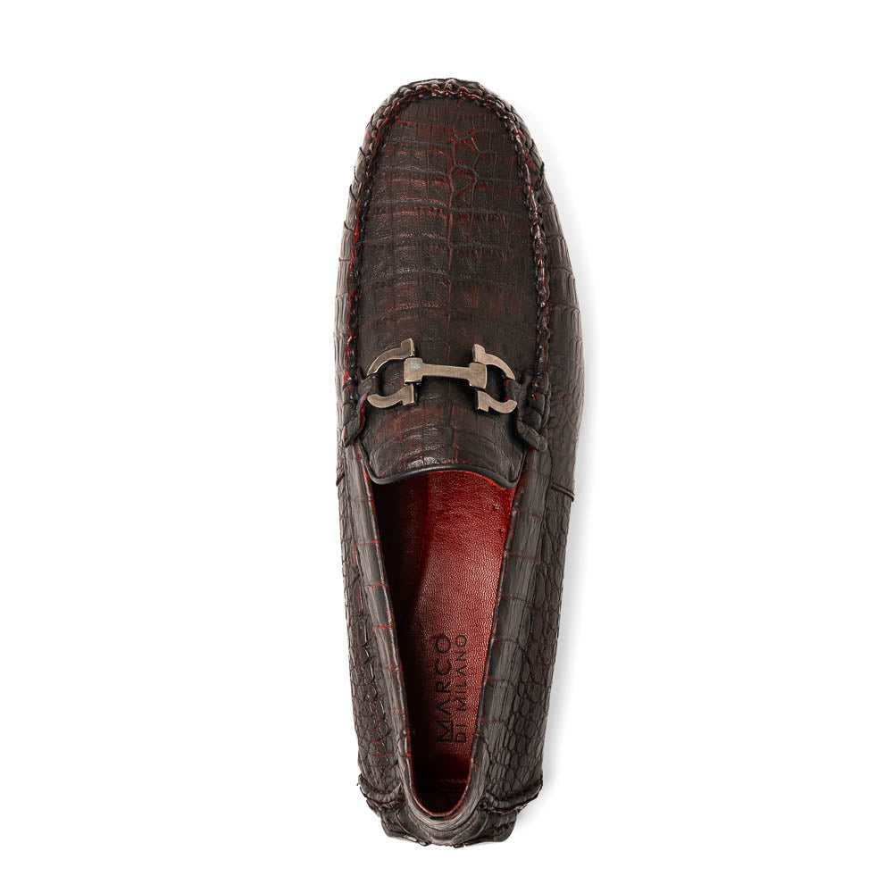 Parma Genuine Caiman Belly Slipon Loafer Blackcherry