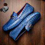 Parma Genuine Caiman Belly Slip On Loafers Blue Jeans