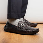 Parma Genuine Caiman Belly Slipon Loafer Blackcherry