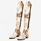 The Perugia Leather Pointy Toe Knee High Women Boot