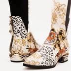 The Perugia Leather Pointy Toe Knee High Women Boot