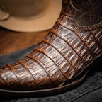 PHOENIX Genuine Caiman Belly Skin Cowboy Boot from the Western Collection Brown