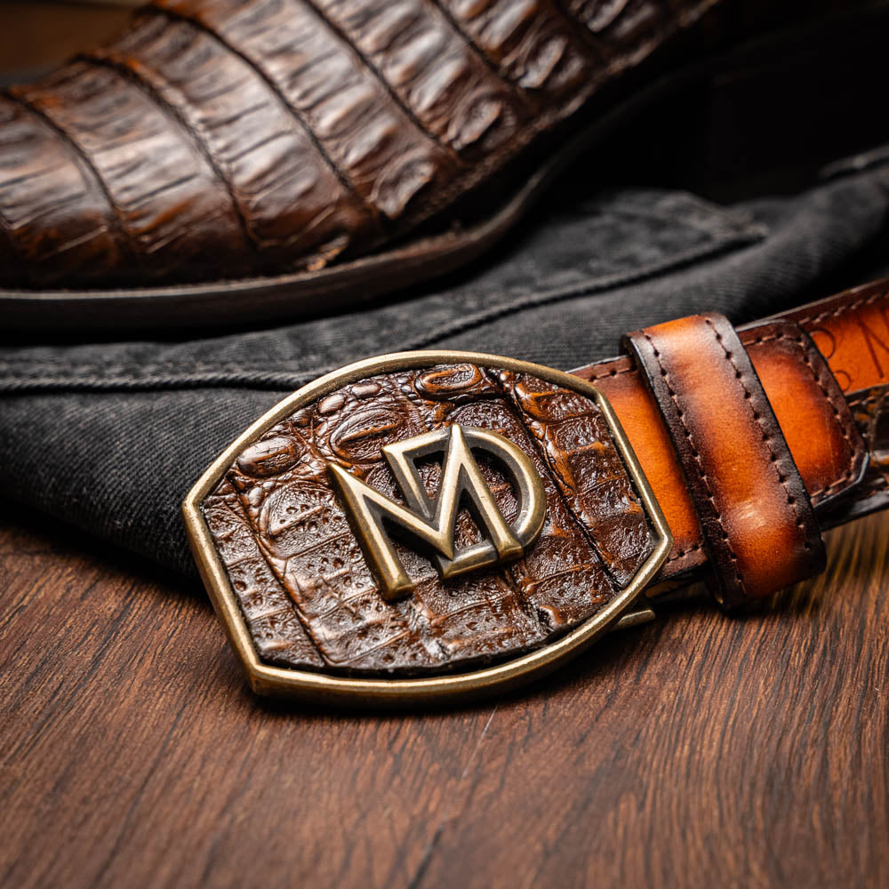 PHOENIX Genuine Caiman Belly Skin Cowboy Boot from the Western Collection Brown