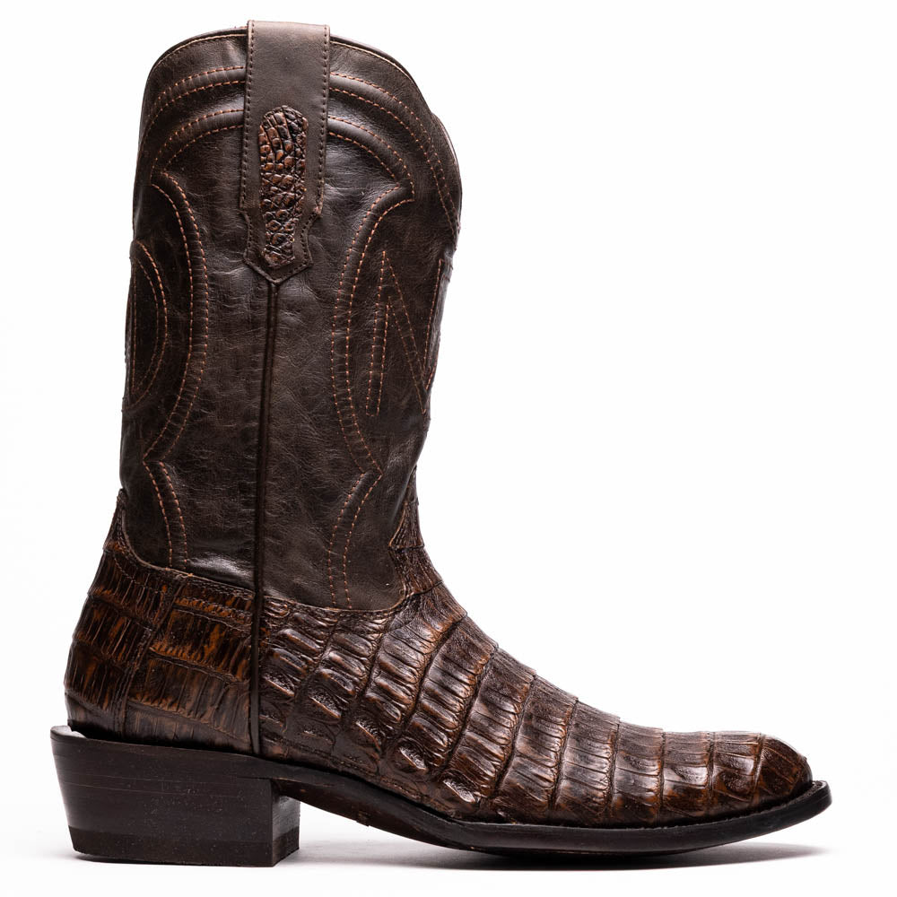 PHOENIX Genuine Caiman Belly Skin Cowboy Boot from the Western Collection Brown