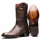 PHOENIX Genuine Caiman Belly Skin Cowboy Boot from the Western Collection Brown