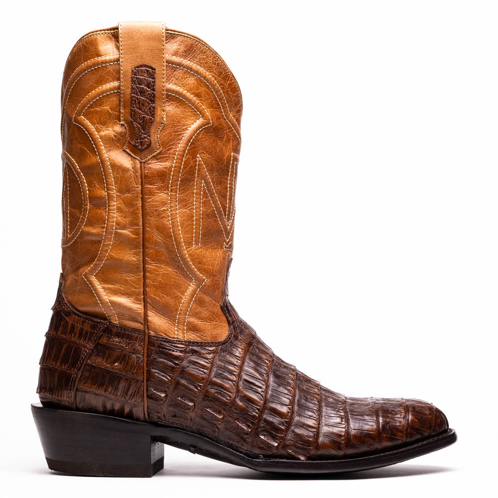 PHOENIX Genuine Caiman Belly Skin Cowboy Boot from the Western Collection Aged Maple