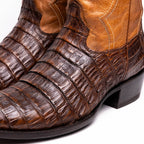 PHOENIX Genuine Caiman Belly Skin Cowboy Boot from the Western Collection Aged Maple
