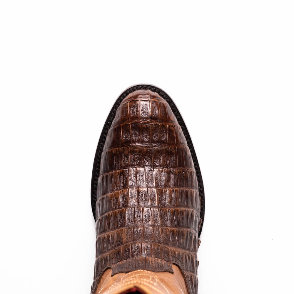 PHOENIX Genuine Caiman Belly Skin Cowboy Boot from the Western Collection Aged Maple
