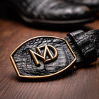 Marco Di Milano Genuine Caiman Belly Skin Cowboy Boot Phoenix Black