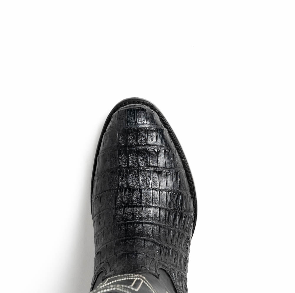 Marco Di Milano Genuine Caiman Belly Skin Cowboy Boot Phoenix Black