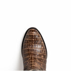 Marco Di Milano Genuine Caiman Belly Skin Cowboy Boot Phoenix Stone Brown