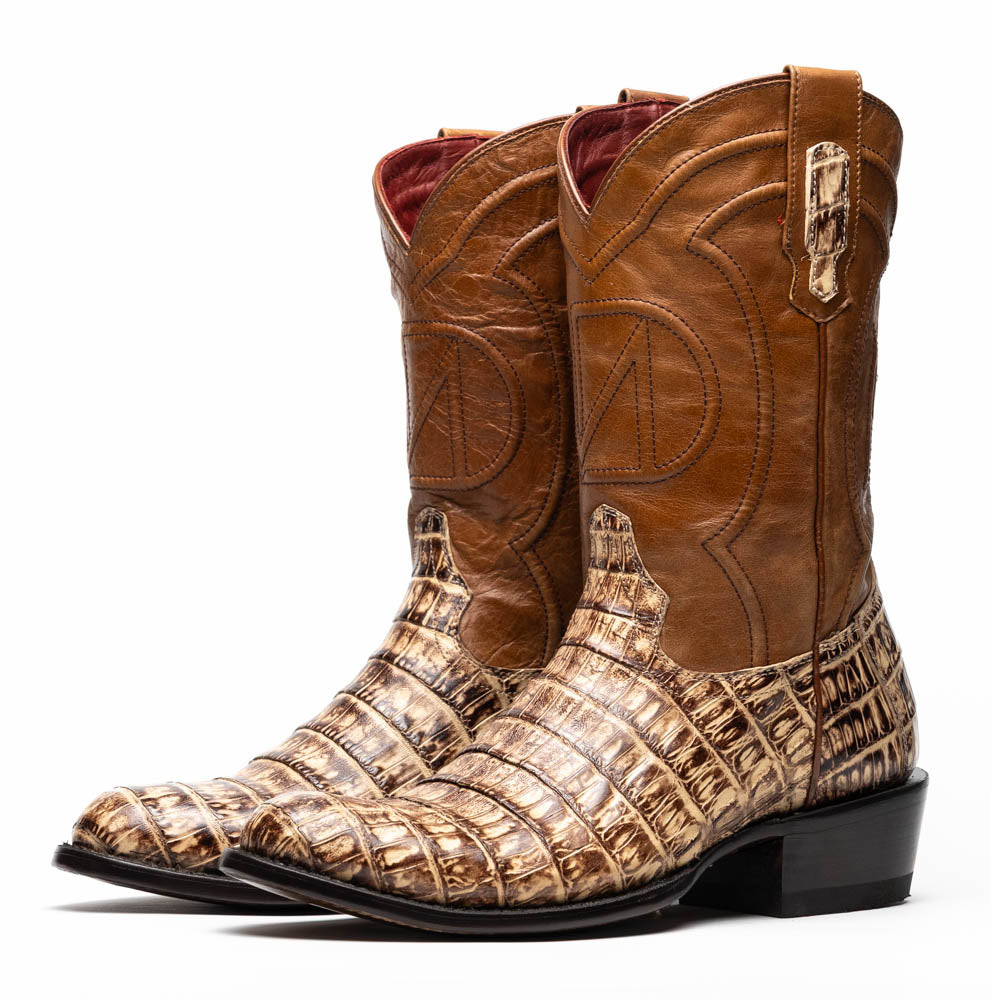 Marco Di Milano Genuine Caiman Belly Skin Cowboy Boot Phoenix Stone Orix