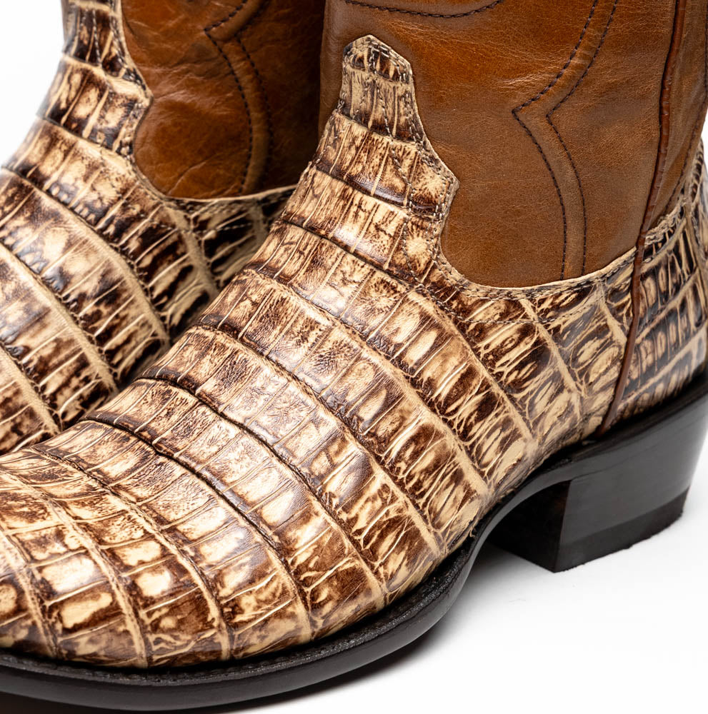 Marco Di Milano Genuine Caiman Belly Skin Cowboy Boot Phoenix Stone Orix