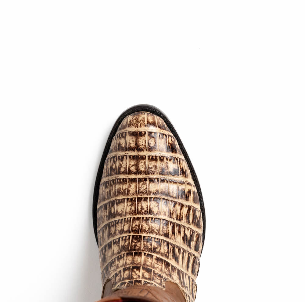 Marco Di Milano Genuine Caiman Belly Skin Cowboy Boot Phoenix Stone Orix