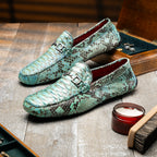 Python Original Skin Driver Shoes Pia Aqua
