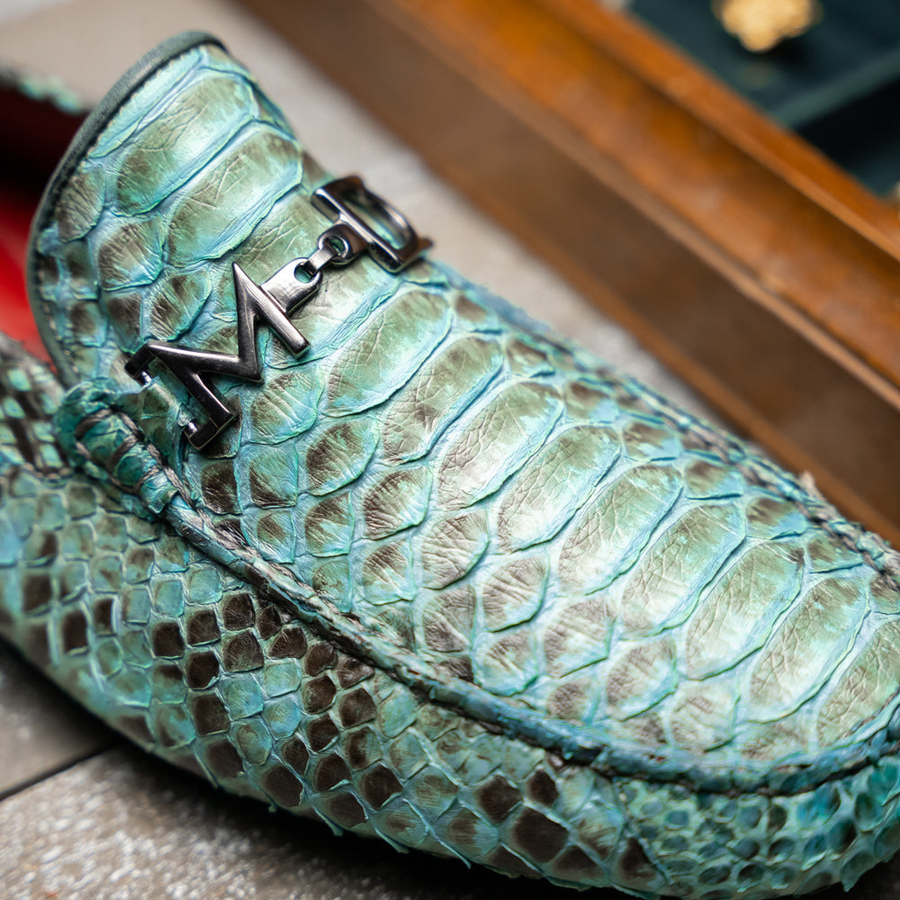 Python Original Skin Driver Shoes Pia Aqua